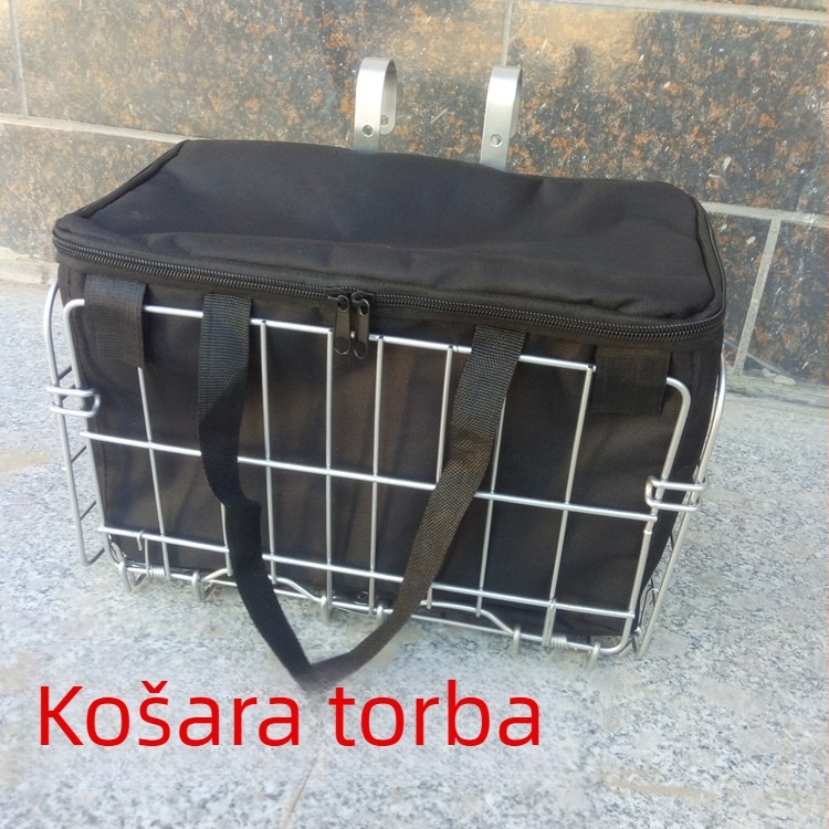 Sklopivi koš za bicikl s poklopcem i platnom podlogom, model 210, kapacitet 0.02
