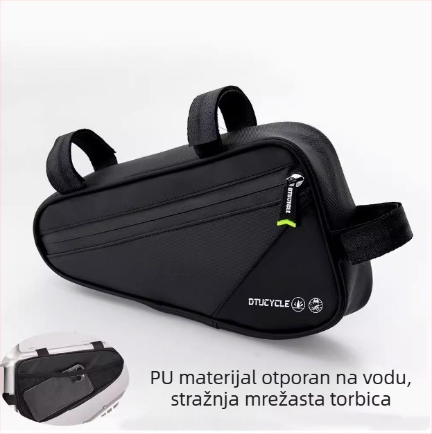 Torba za bicikl YA409, za prednju šinu i gornji cjevovod, kapacitet 1,5 L, materijal: Shandong svila