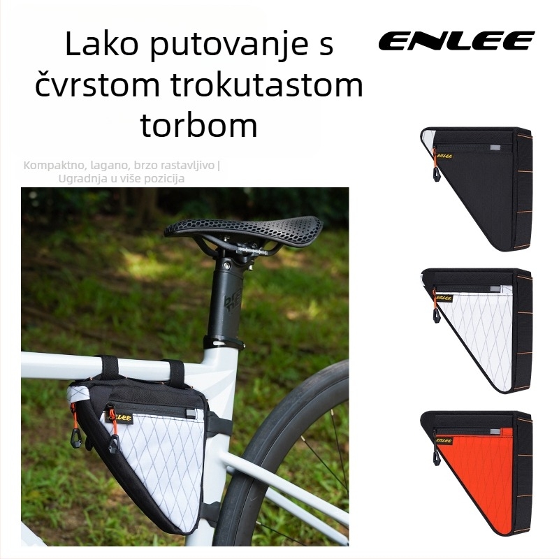 ENLEE trokutasta torbica za okvir bicikla, PS-S100, kapacitet 1 L, poliester + najlon
