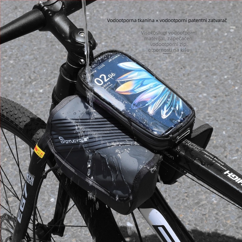 Dtucycle/Dongtu Dt-1115 Torba za prednju šipku planinskog bicikla, 2L, PU koža, vodootporna, dvostrana, s podlogom