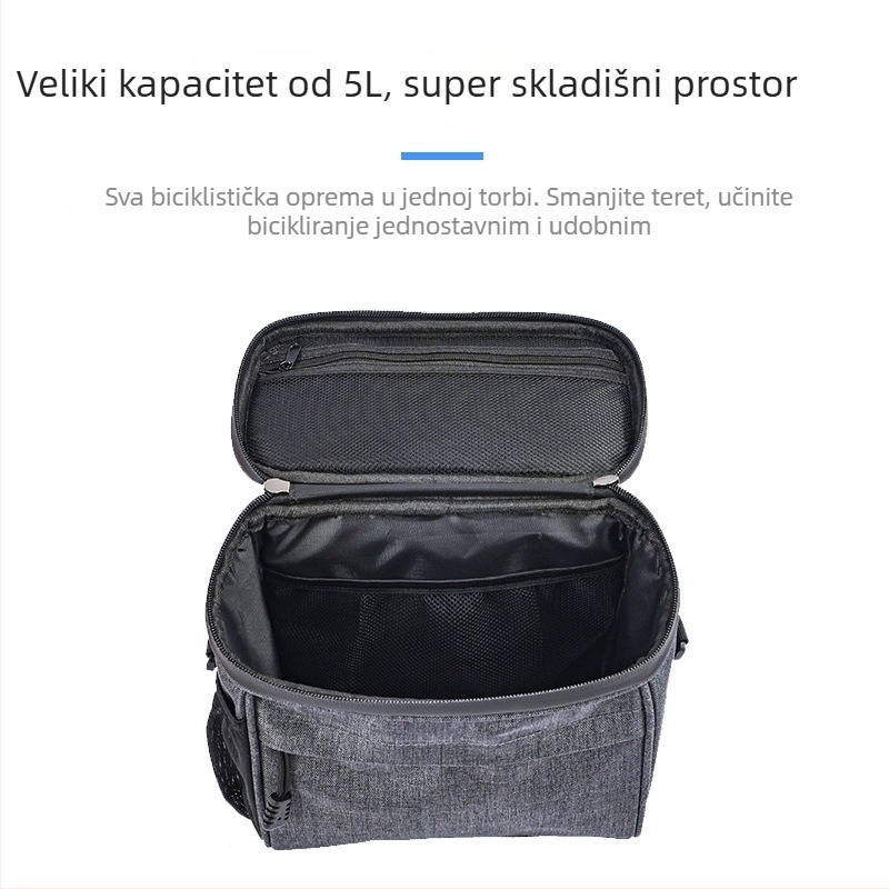 Vodootporna prednja torbica za bicikl s navigacijom na telefon, crossbody nošenje, za električna i sklopiva bicikla, 5L PU