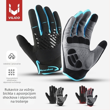Rukavice za planinski biciklizam - prozračne, s dodirnim zaslonom, apsorpcija šokova, nylon materijal, unisex za odrasle za jesen-zimu vožnje
