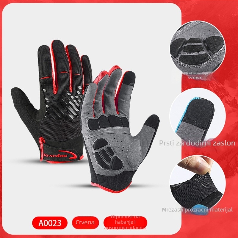 Rukavice za planinski biciklizam - prozračne, s dodirnim zaslonom, apsorpcija šokova, nylon materijal, unisex za odrasle za jesen-zimu vožnje