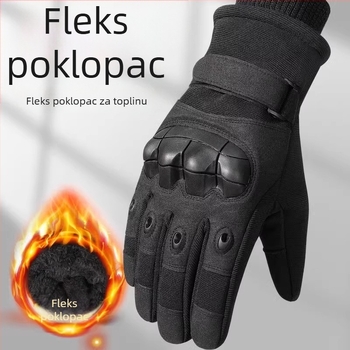 Zimske rukavice za vožnju biciklom, pletene, podstavljene fleesom, tople, unisex, za odrasle