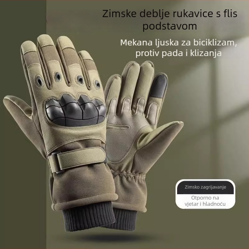 Zimske rukavice za vožnju biciklom, pletene, podstavljene fleesom, tople, unisex, za odrasle