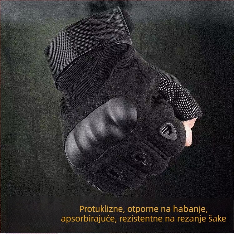 Biciklističke rukavice unisex, rukavice s polu-prstom za zaštitu pri treninzima, materijal: Microfiber leather + stair cloth