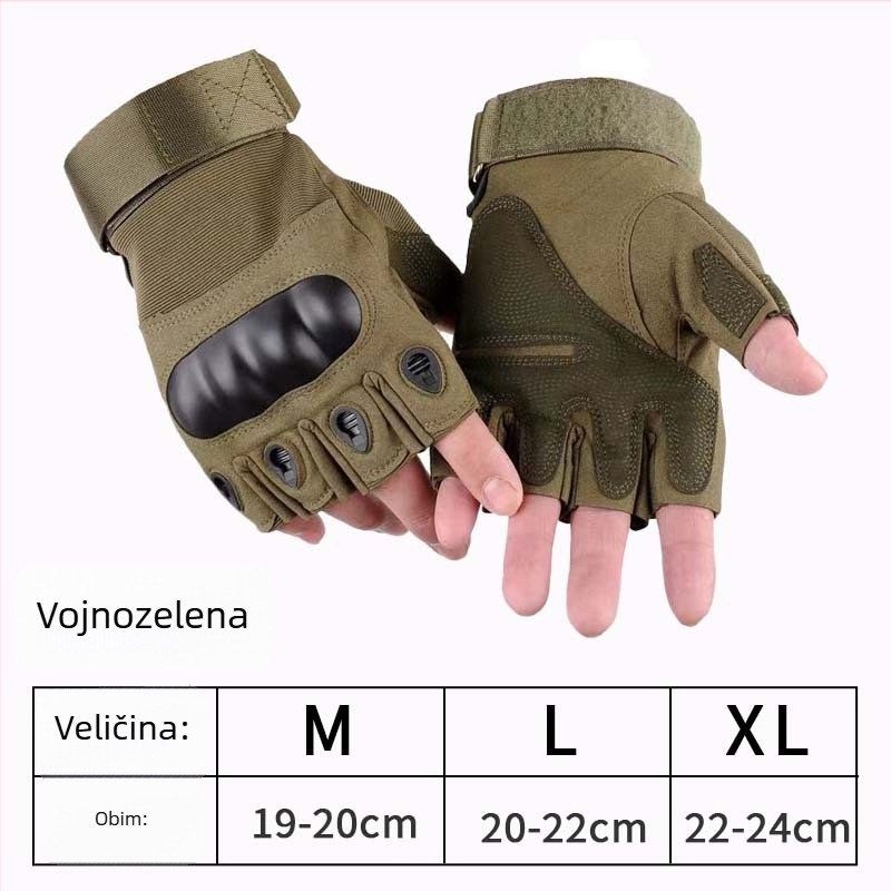 Biciklističke rukavice unisex, rukavice s polu-prstom za zaštitu pri treninzima, materijal: Microfiber leather + stair cloth