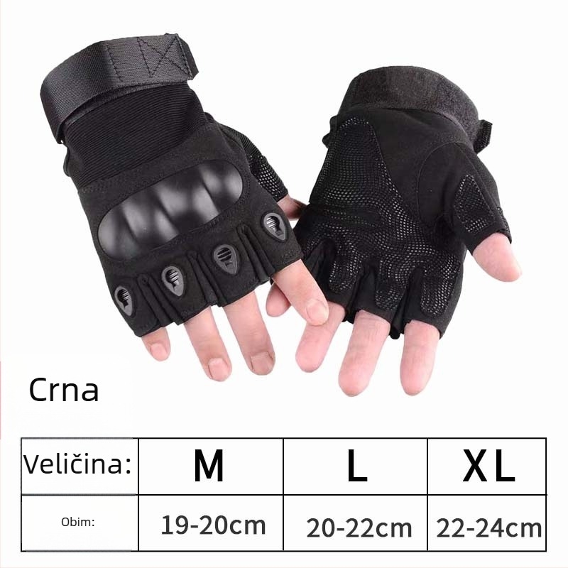 Biciklističke rukavice unisex, rukavice s polu-prstom za zaštitu pri treninzima, materijal: Microfiber leather + stair cloth