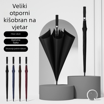 Golf kišobran s 8 vlaknastih rebara, 190T otporna navlaka, EVA drška, automatsko otvaranje i zatvaranje, mogućnost tiska logotipa
