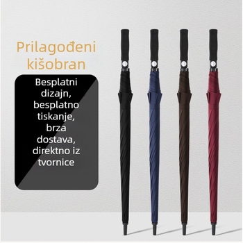 Golf kišobran s 8 vlaknastih rebara, 190T otporna navlaka, EVA drška, automatsko otvaranje i zatvaranje, mogućnost tiska logotipa