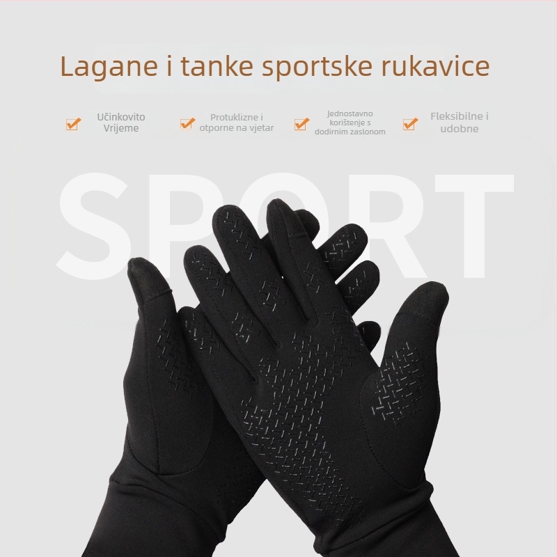 Simigo zimske rukavice za biciklizam - elastični fleece materijal, protuklizne, kompatibilne s dodirnim zaslonom, unisex za odrasle