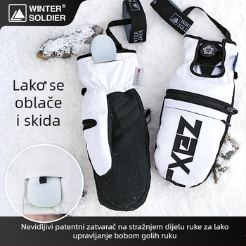 Unisex rukavice za skijanje za odrasle, Kevlar, pletene, s ugrađenom zaštitom zgloba, za snowboard