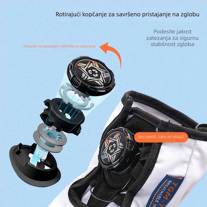 Unisex rukavice za skijanje za odrasle, Kevlar, pletene, s ugrađenom zaštitom zgloba, za snowboard