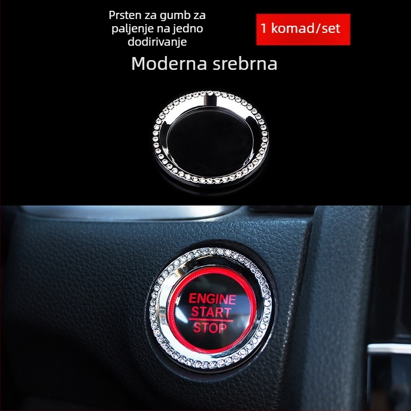 Dekorativni prsten za gumb klimatizacije kompatibilan s Civicem 10. generacije, ukrasna pločica za središnju konzolu; metal; bez prilagodbi