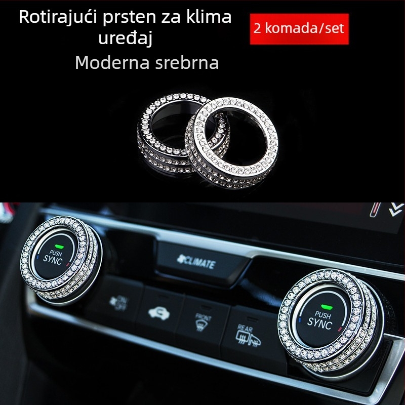 Dekorativni prsten za gumb klimatizacije kompatibilan s Civicem 10. generacije, ukrasna pločica za središnju konzolu; metal; bez prilagodbi