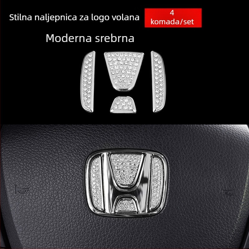 Dekorativni prsten za gumb klimatizacije kompatibilan s Civicem 10. generacije, ukrasna pločica za središnju konzolu; metal; bez prilagodbi