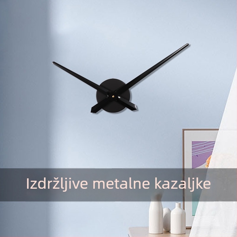Zidni sat Emoyo E-JX-011, metalni brojčanik i kućište, baterijsko napajanje, tiho kretanje