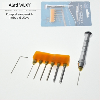 Čvrsti mini set imbus ključeva s unutarnjim šesterokutnim glavama od visokougljičnog čelika