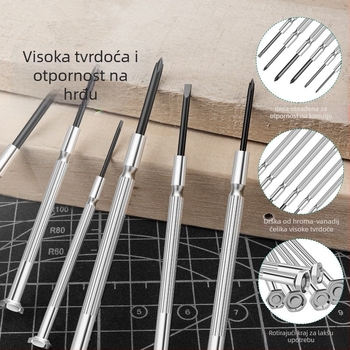 Set odvijača za satove s križnim i ravnim vrhovima, visoke čvrstoće od karbonskog čelika, za popravak i demontažu satova