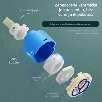 Kuhinjski slavina od nehrđajućeg čelika 304, okretna izljevka, keramički ventil, miješalica za sudoperu