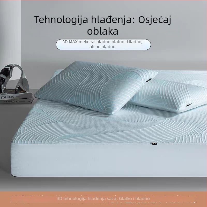 Visokokvalitetna A-klasa 3DMAX crna tehnologija PE led silk rashladna podloga za krevet, antibakterijska, strojno pranje, mekani navlaka za madrac