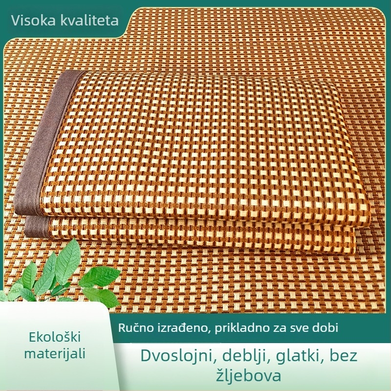 Ratan podloga s Ice-Silk materijalom, dvostrano debela, sklopiva, za studentske domove, korištenje kroz sve četiri sezone