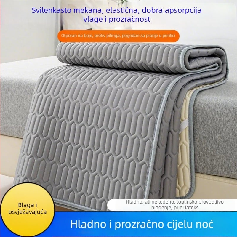 Madrac za krevet od viskoznog vlakna (ice silk), sklopivi hladni madrac za studentski dom, tiskana tkanina, moderni stil jednostavnosti