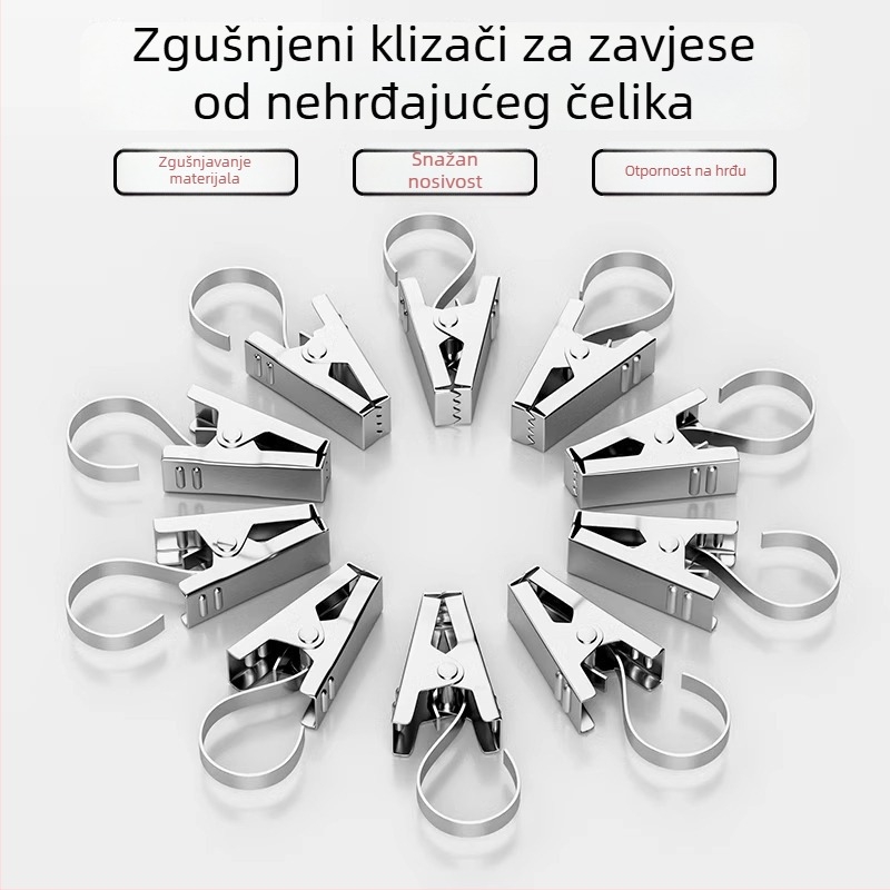 Klip za zavjesu od nehrđajućeg čelika CLJZ – nosivost, čvrsta izrada, moderan minimalistički dizajn