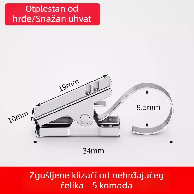 Klip za zavjesu od nehrđajućeg čelika CLJZ – nosivost, čvrsta izrada, moderan minimalistički dizajn