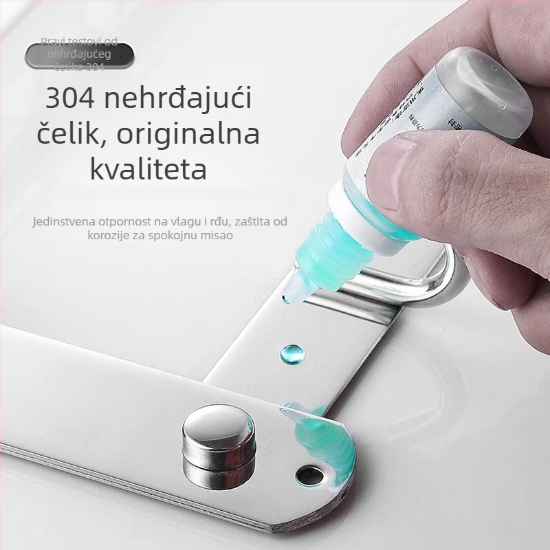 Zidni stalak za ručnike, 1 sloj, od nehrđajućeg čelika 304, bez bušenja, nosivost preko 10 lb