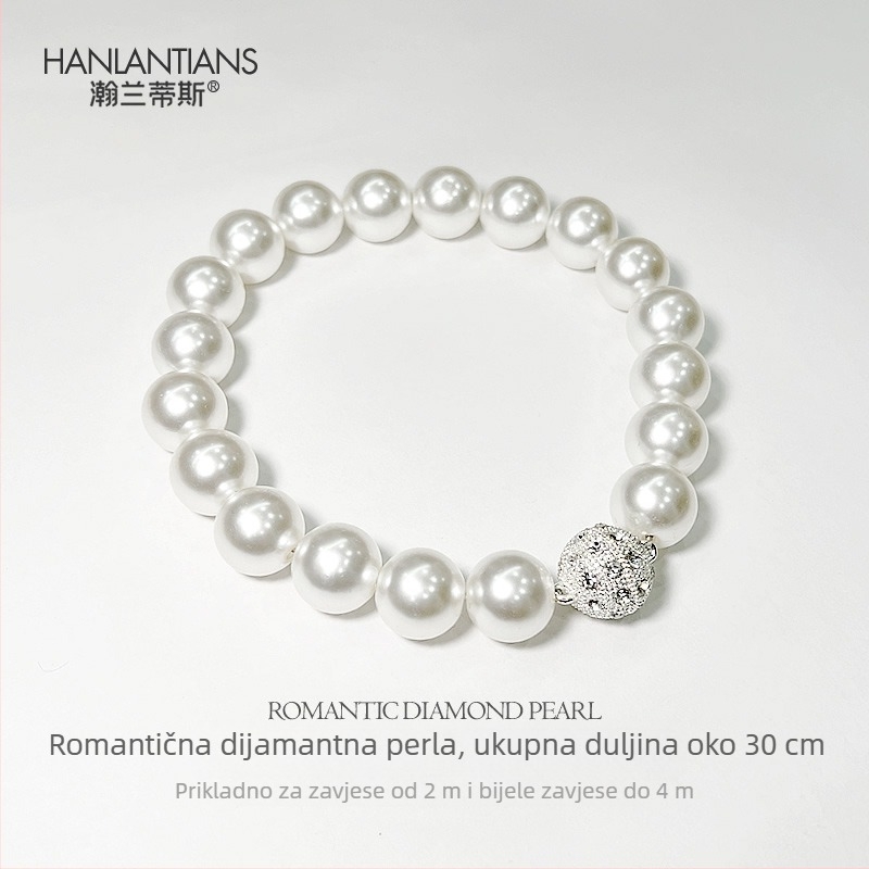 Zavjese s magnetskom dekoracijom i rhinestone perlama, materijal: tkanina, stil: jednostavan i moderan