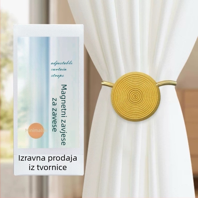 Magnetna kopča za zavjese s uzorkom slame, elektroplirano plastično opružno remenje, bez bušenja