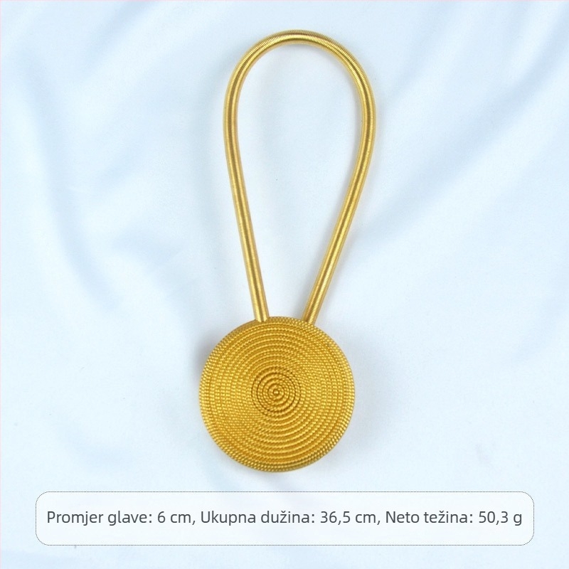  Magnetna kopča za zavjese s uzorkom slame, elektroplirano plastično opružno remenje, bez bušenja