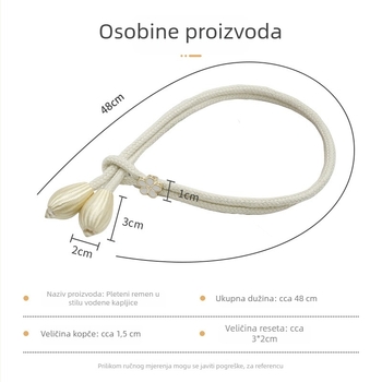 Trake za zavjese – blaga luksuzna estetika, podesive pričvršćujuće užadi, tkanina, jednostavan i moderan stil