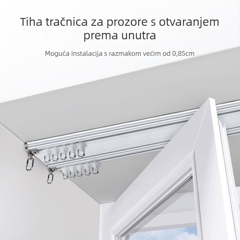 Shenzhou Yuye Ultra-thin Double Straight Rail – šina za zavjese od aluminijske legure, tip: zavjesni sustav.