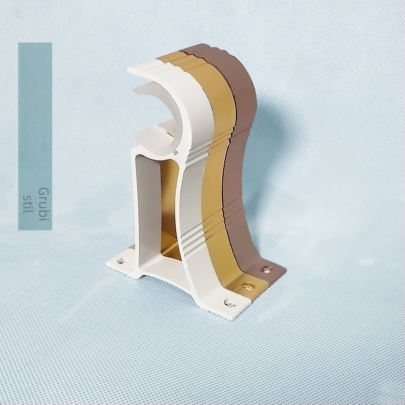 Jednostrani debeli držač za zavjesnu šipku – aluminijska legura, osnova držača, model: Jednostrani Debeli Držač, tip: 10010, marka: Tricolor fish