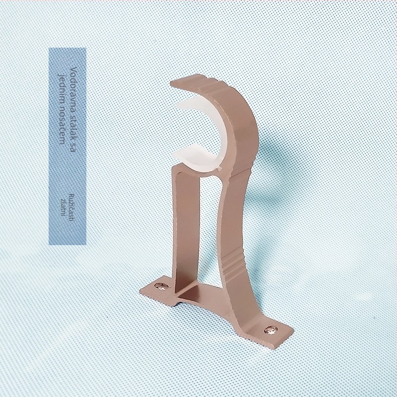 Jednostrani debeli držač za zavjesnu šipku – aluminijska legura, osnova držača, model: Jednostrani Debeli Držač, tip: 10010, marka: Tricolor fish