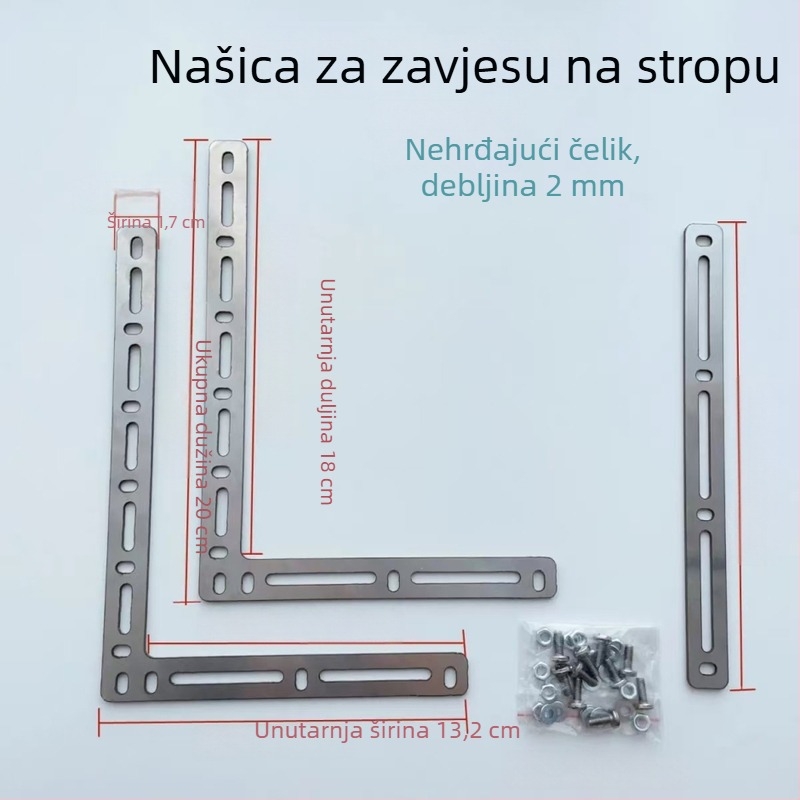 Jiahongda Držač šine zavjese za balkon - Električni izvlačni ravni vodilica, nehrđajući čelik, moderni minimalistički stil
