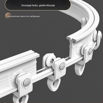 Fleksibilna šina za zavjese s fiksnim nosačima za U-oblik prozor i L-oblik šipke za zavjese, gornja montaža
