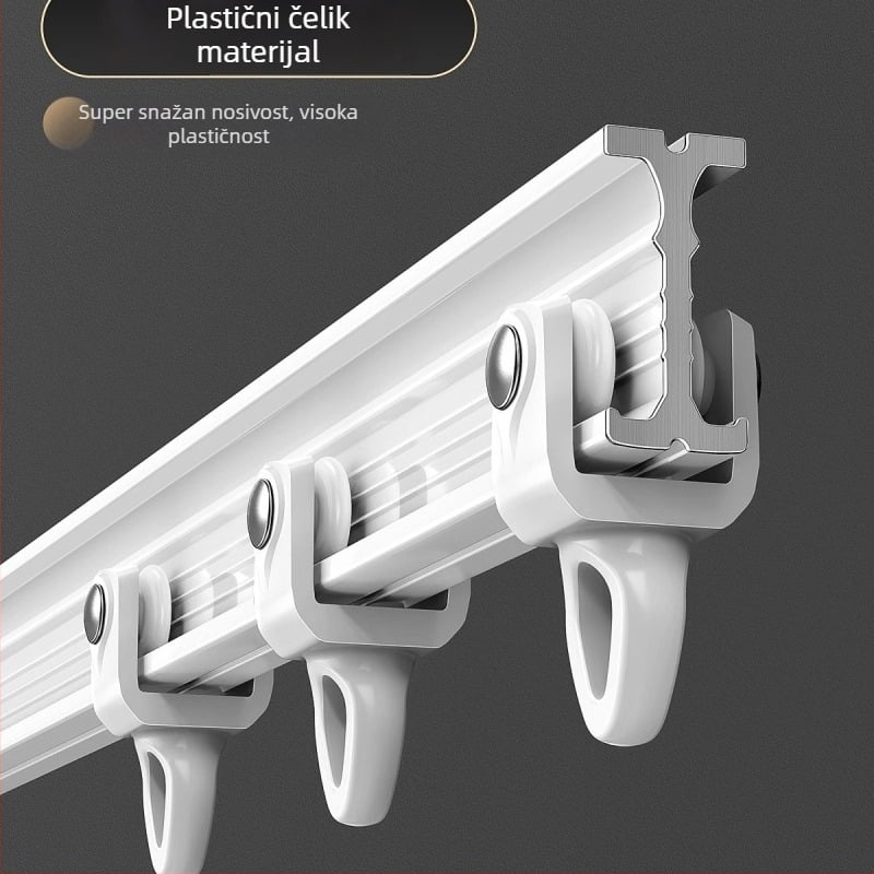 Fleksibilna šina za zavjese s fiksnim nosačima za U-oblik prozor i L-oblik šipke za zavjese, gornja montaža