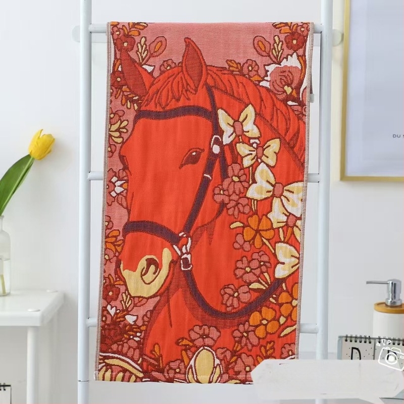 Kupaonski ručnik od četiri sloja gaze, 100% pamuk, Jacquard, 310 g