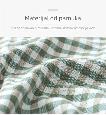 Ručnik od 100% pamuka gaze s kariranim uzorkom, upijajući, za lice i kupanje, kvadratnog oblika