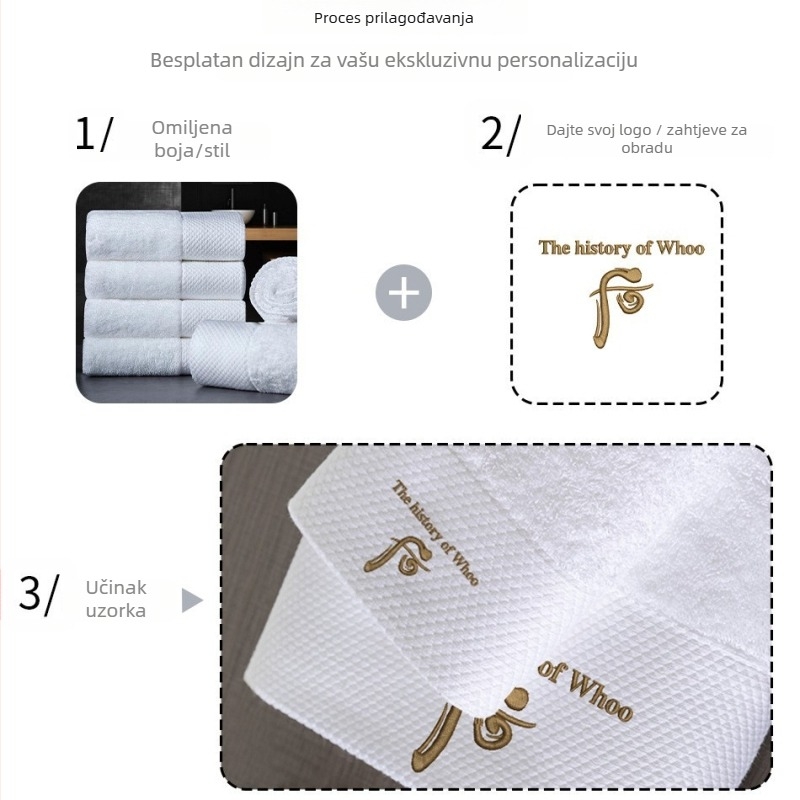 Set ručnika za kupaonicu i ručnika od 100% pamuka u kutiji za poklon, mogućnost tiskanja logotipa, 580 g, 16s pređa