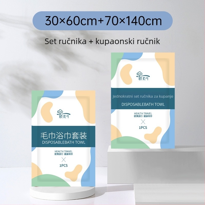 Jednokratni set ručnika za putovanje, pojedinačno pakiran, 100% netkani materijal, brzo upijanje 0–5 s