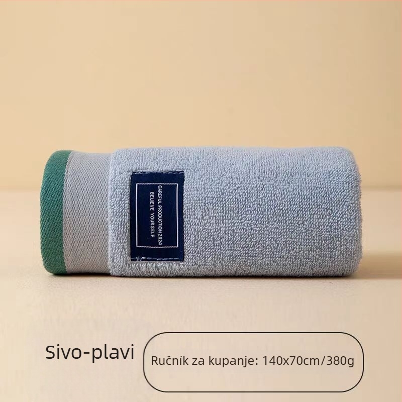 Kupaći ručnik od 100% pamuka, 300–400 g, 32 vlakna, jednostavna tkanina, veći i deblji, omotava cijelo tijelo