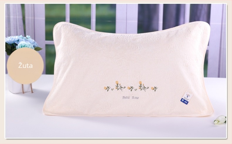 Gold ručnik za jastučnicu s jacquard uzorkom ruže, gust i mekan, 100–120 g, 100% pamuk