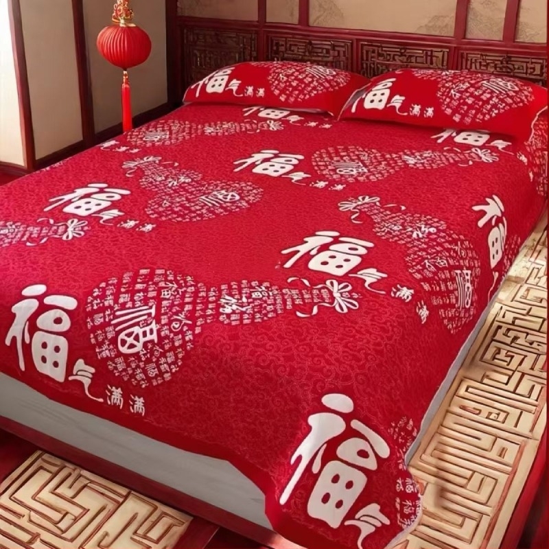 Trodjelni set: pamukasti pokrivač za krevetu i ručnik‑deka, pogodan za sve sezone, novi kineski stil, težina 1000–1499 g