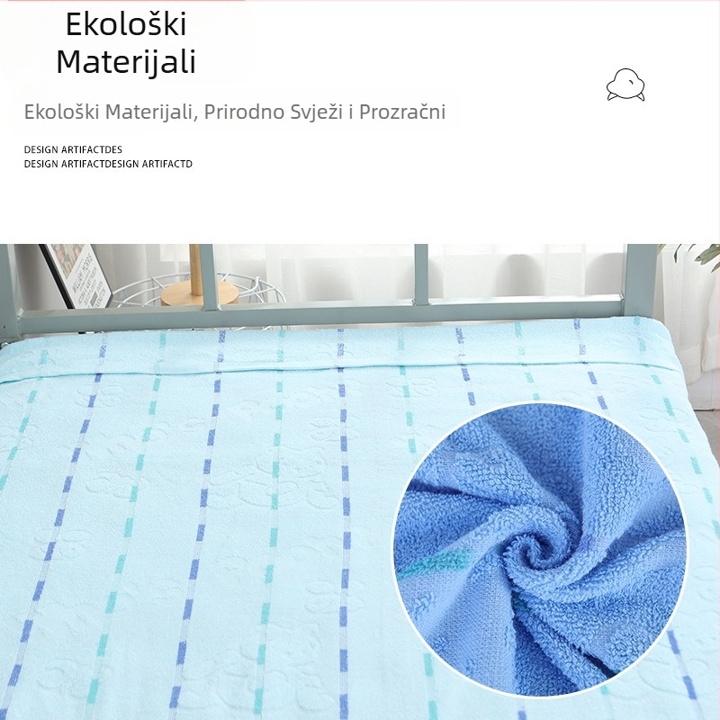 Ljetna pamucna ručnik-deka, 100% pamuk, 1000 g, reaktivno bojanje i jacquard tkanina, moderni minimalistički stil