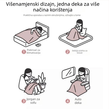 Pliš deka za kauč i ured — minimalistička, cijele sezone, ispod 300 g