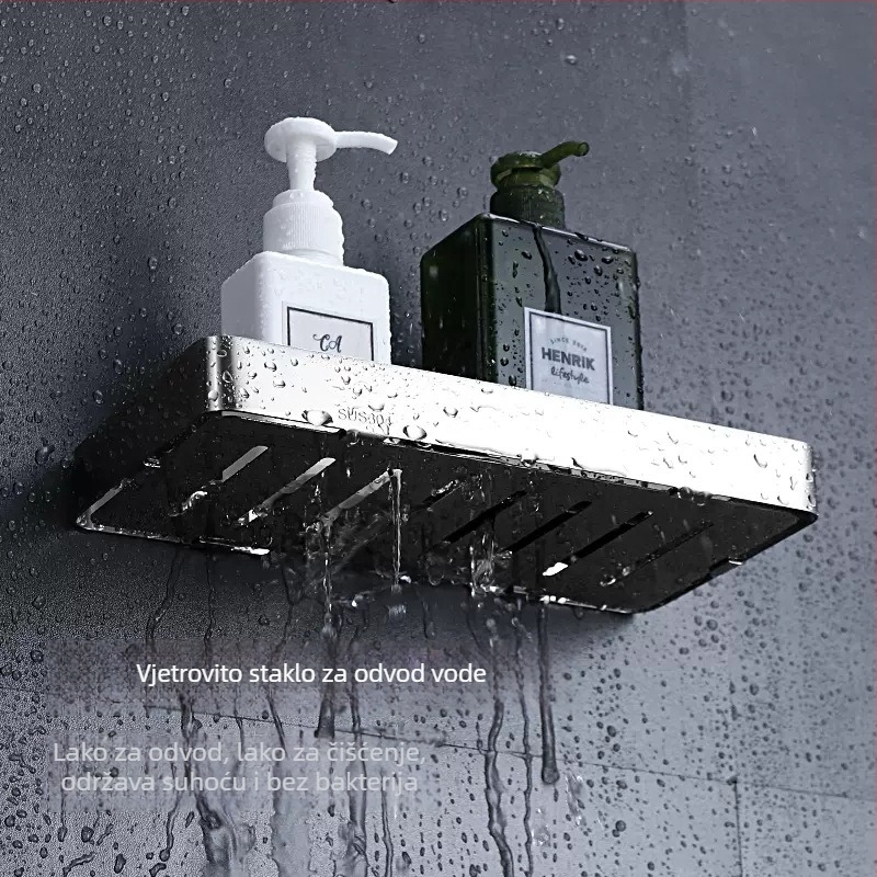 Nehrđajući čelični kutni polic za kupaonicu, oblik ventilatora, jednoslojna, nosivost 20 kg, završna obrada elektroplatiranje/lakiranje